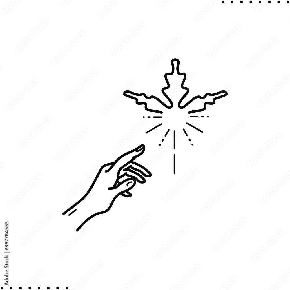Obraz premium Cannabis art vector icon in outlines