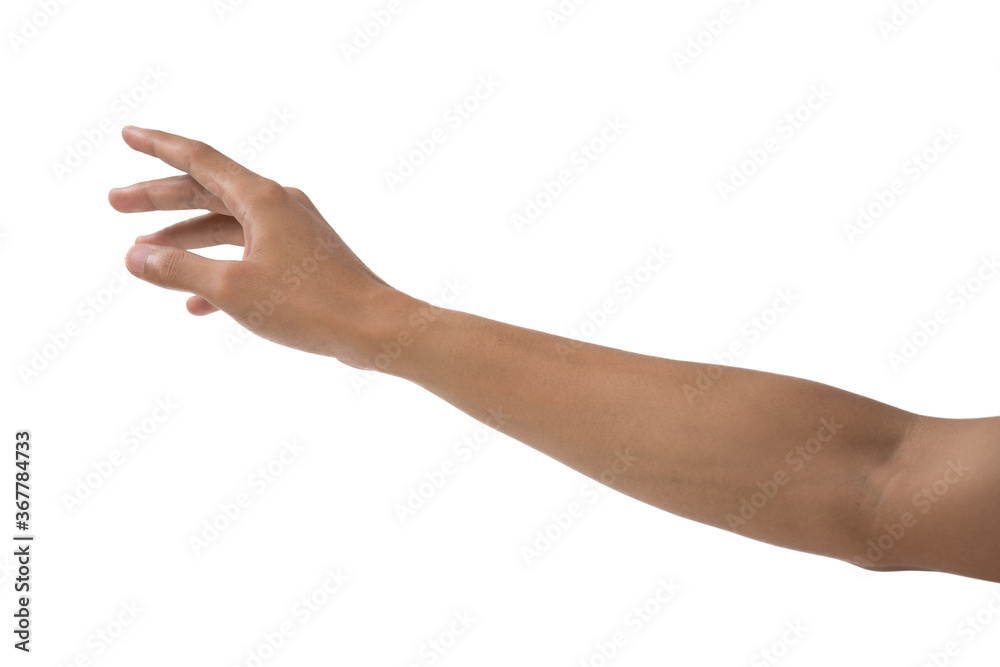 Young man hand isolated on white background. Young man hand isolated on white background.