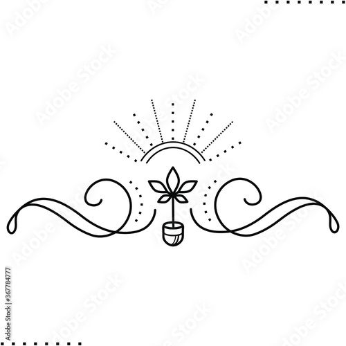 Cannabis art vector icon in outlines