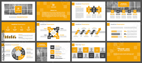 Presentation templates, corporate. Elements of infographics for presentation templates. Annual report, book cover, brochure, layout, leaflet layout template design.