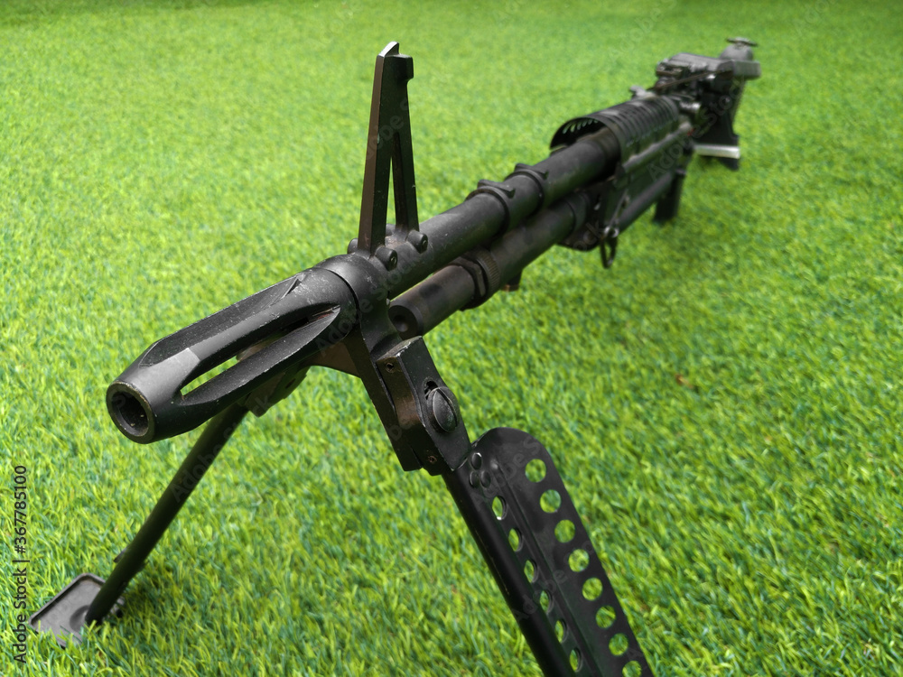 M60 military light machine gun with bipod weapon Stock Photo Adobe Stock