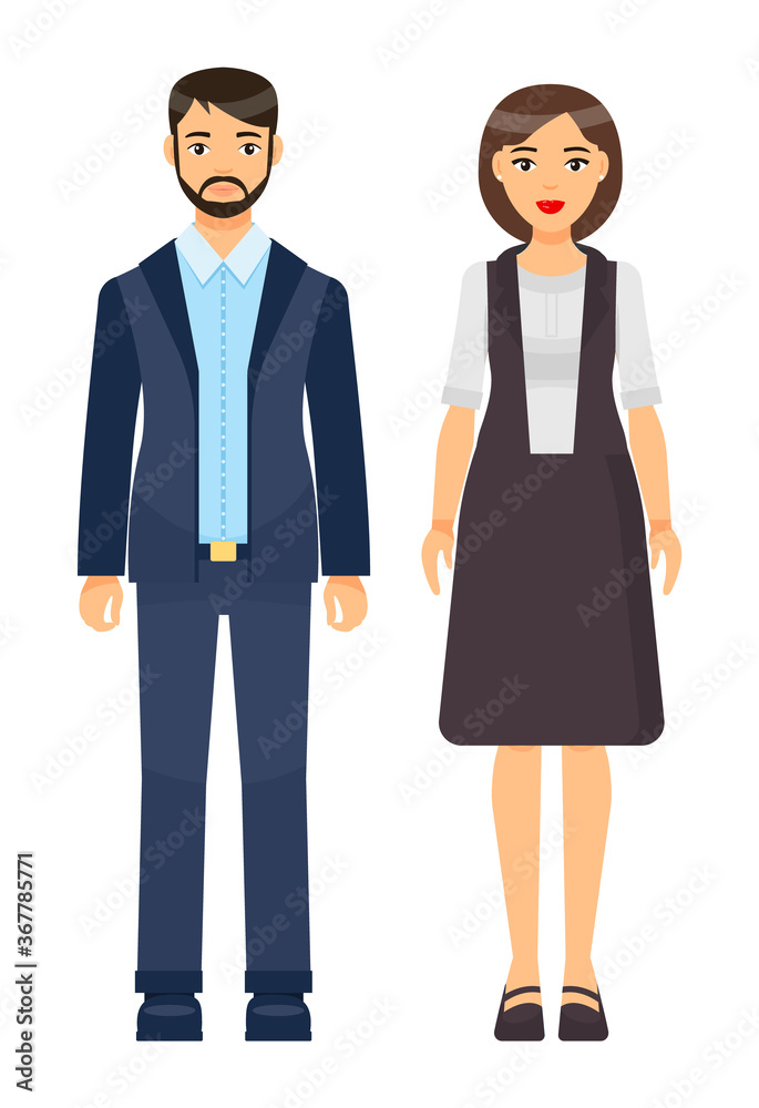 Collection of vector cartoon characters. Businesswomen and businessmen with different style office cloth, haircuts. Set of businesspeople wearing office suit, accessories. Dresscode of business person Collection of vector cartoon characters. Businesswomen and businessmen with different style office cloth, haircuts. Set of businesspeople wearing office suit, accessories. Dresscode of business person