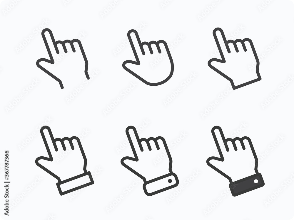 Finger icon on white background. Editable stroke. Finger icon on white background. Editable stroke.
