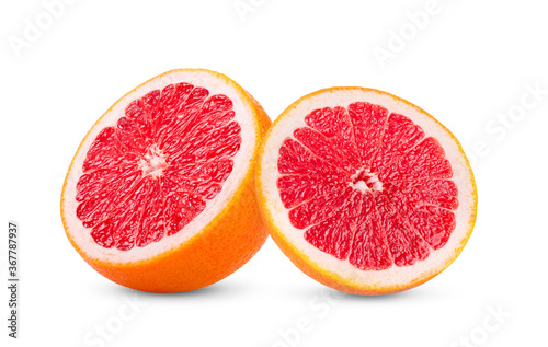 grapefruit with slice on white background