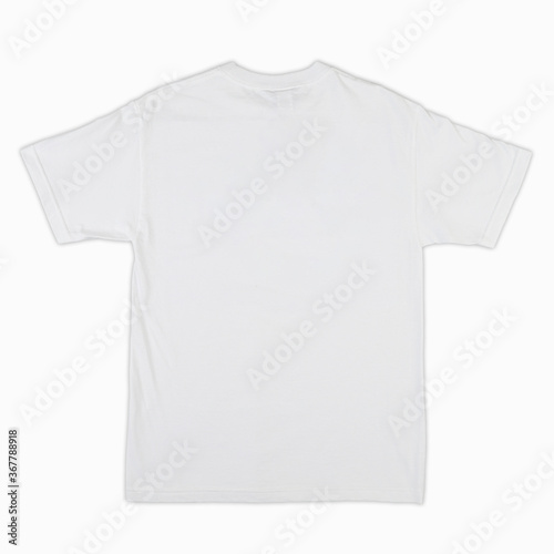Blank T-Shirt color white template front and back view. blank t-shirt template.  Blank tshirt set, for your mockup design to be printed, isolated on a white background.