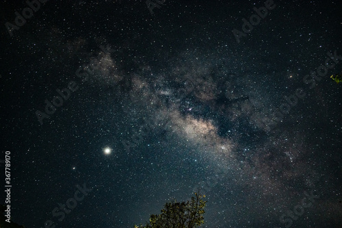 Fototapeta Naklejka Na Ścianę i Meble -  Milky way galaxy in Prajinburi Thailand