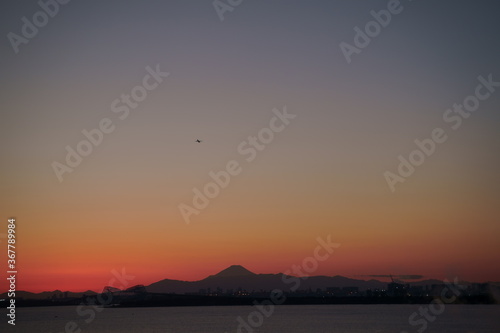 富士山と夕焼け