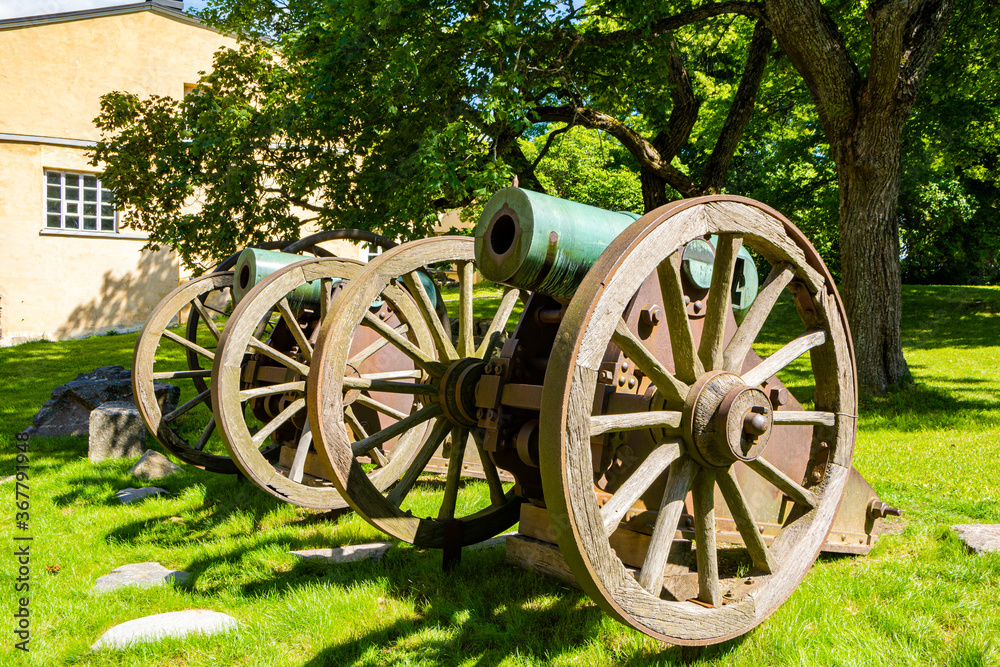 Old cannons in Suomenlinna Fortress, Helsinki, Finland