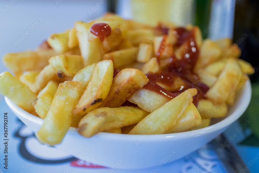 french fries with ketchup french fries with ketchup