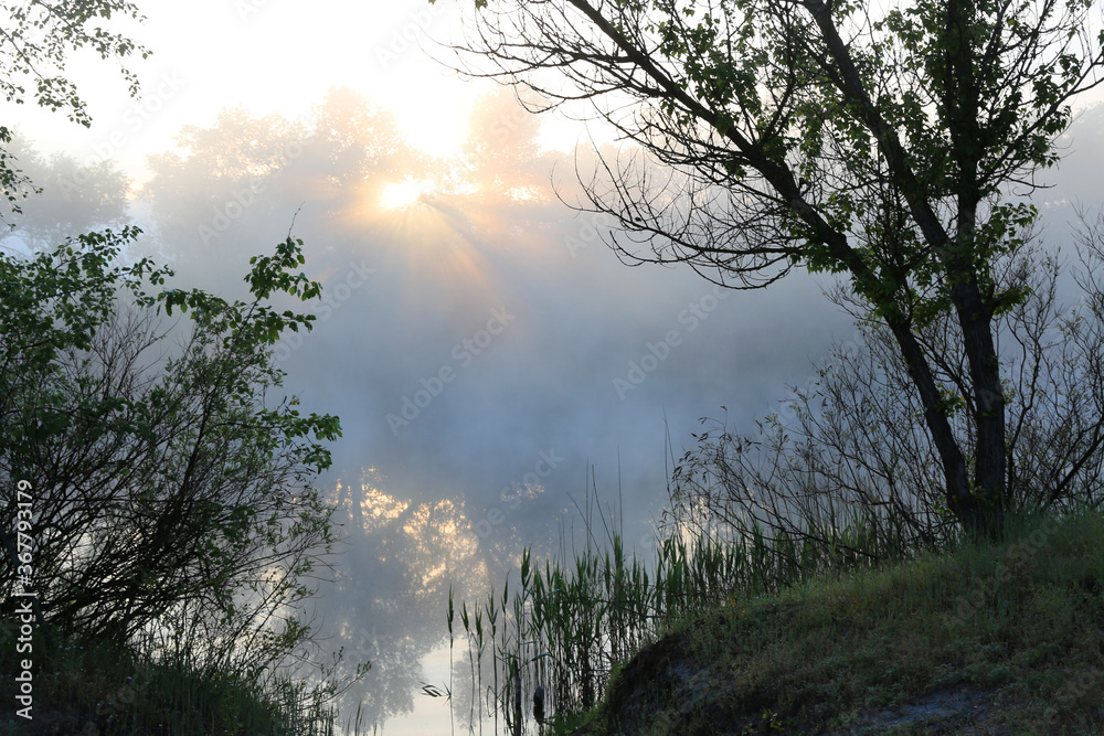 Fototapeta premium morning sunrise over river