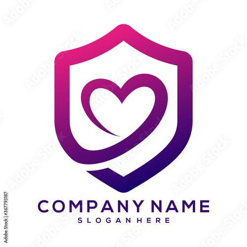 love shield vector logo icon
