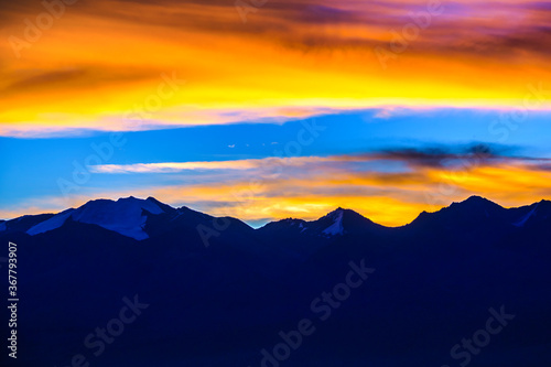 Sunset Landscape Scene  San Juan Province  Argentina