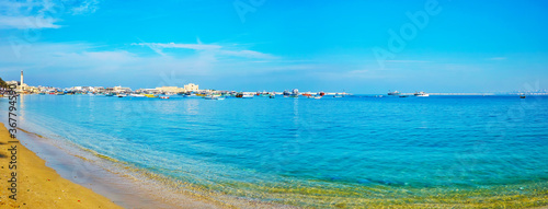 The beach of Alexandria, Egypt photo