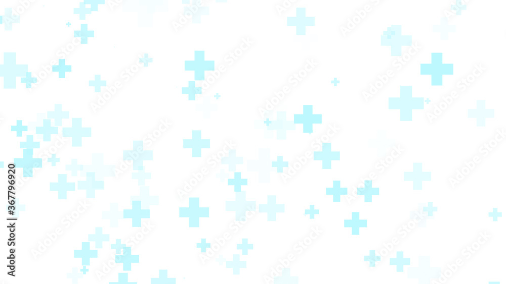 Medical health blue cross pattern white background. Abstract healthcare technology and science concept.