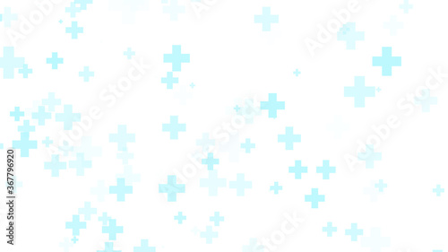 Medical health blue cross pattern white background. Abstract healthcare technology and science concept.