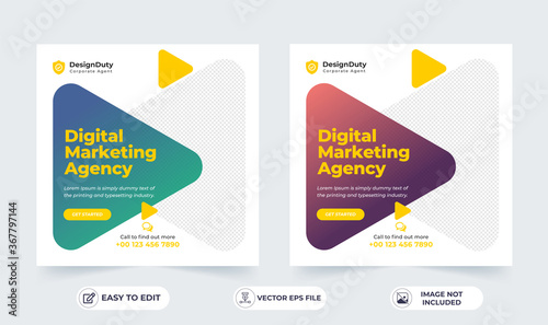 Online digital marketing agency banner for a social media post template