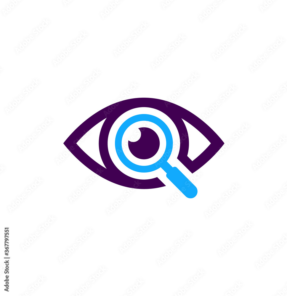 Eye icon. View icon. Vector illustration of human eye. Logo template. Spy sign. Magnifier icon. Reading-glass. Oculist, ophthalmologist. Medical clinic logo. Eye icon. View icon. Vector illustration of human eye. Logo template. Spy sign. Magnifier icon. Reading-glass. Oculist, ophthalmologist. Medical clinic logo.