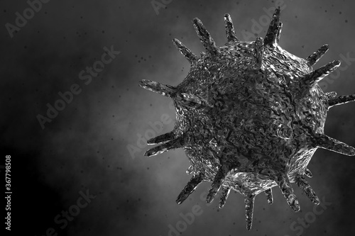 Coronavirus 2019 COVID-19 outbreak. Biology science 3D illustration.