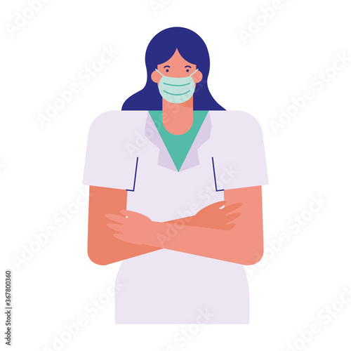 professional female surgeon wearing medical mask