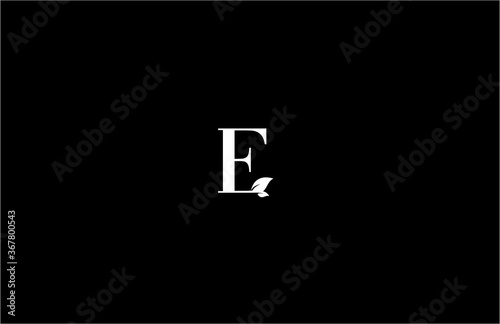 Vector E Letter with Leaf Logo Design