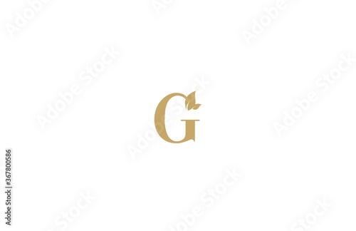Vector G Letter with Leaf Logo Design