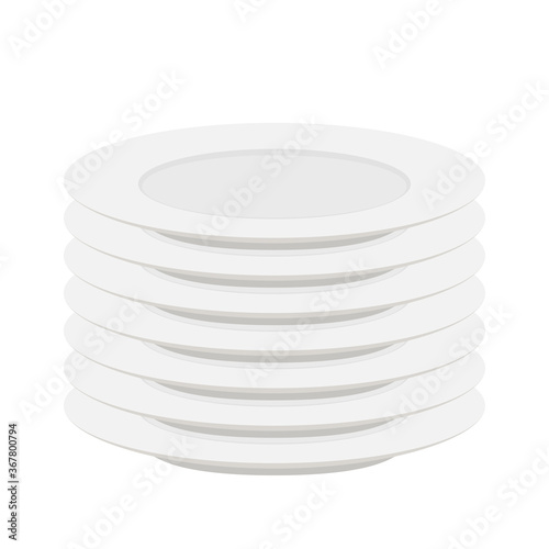 Plate vector. Plate on white background. Plate stack.