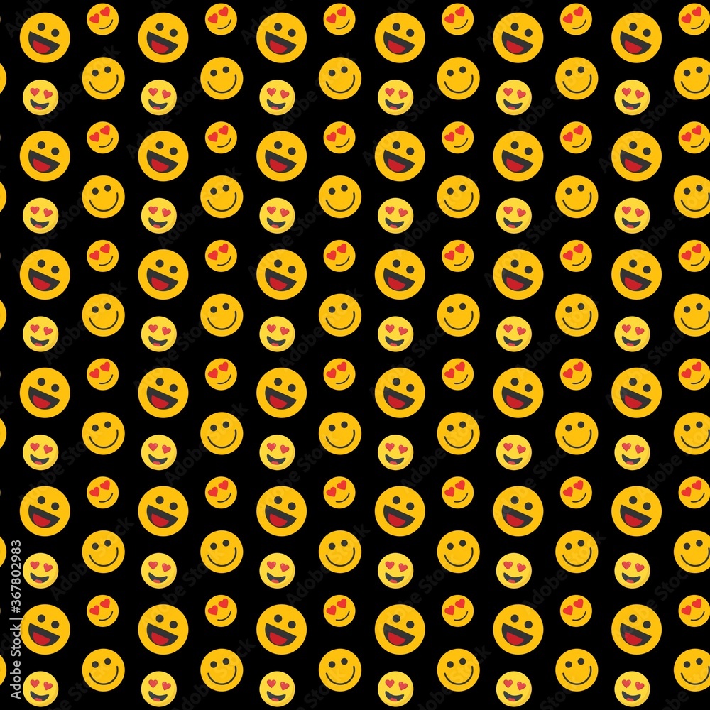 Smileys wallpaper pattern with continuous happy faces and facial expressions Smileys wallpaper pattern with continuous happy faces and facial expressions