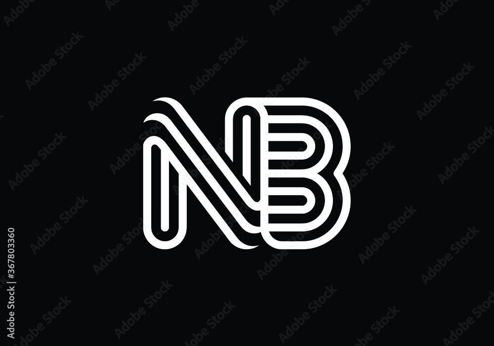 Initial Letter N B Logo Design. Monogram logo. Graphic Alphabet Symbol for Corporate Business Identity.