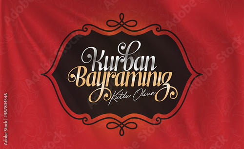 Feast of the Sacrifice (Turkish: Kurban Bayraminiz Kutlu Olsun) Retro Concept, Billboard, e Card, Social Media Design