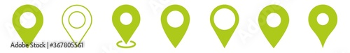 Photo Location Pin Icon Green | Map Marker Illustration | Destination Symbol | Pointer