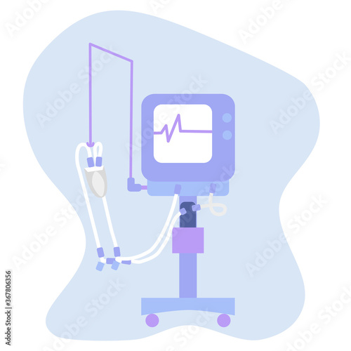 Hospital ventilator vector. Medical ventilator vector.