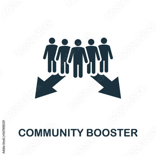 Community Booster icon. Simple element from community management collection. Filled Community Booster icon for templates, infographics and more