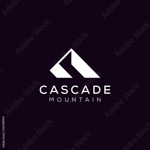 simple modern minimalist mountain initial letter c logo premium vector