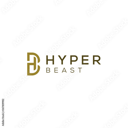 simple modern minimalist monogram hb logo premium vector