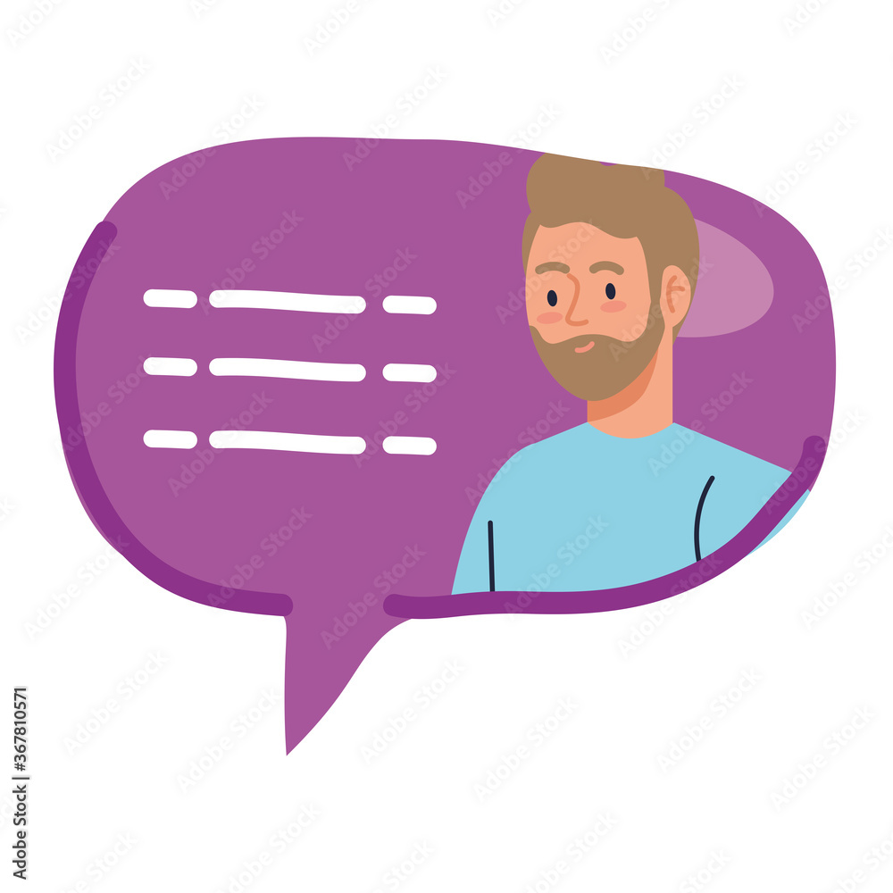 chat bubble, message bubble with man, internet dialog, communication, conversation, talk chat bubble, message bubble with man, internet dialog, communication, conversation, talk