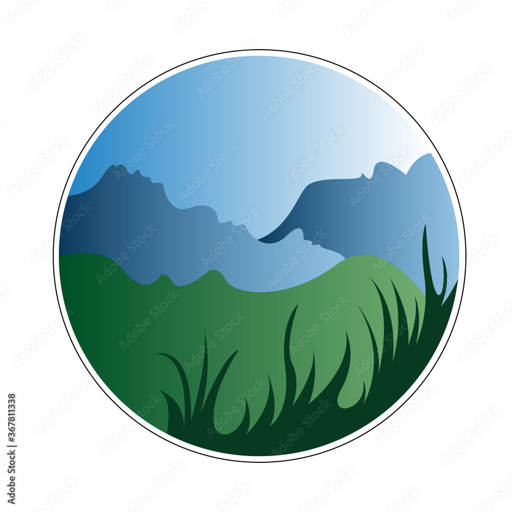 Vector logo mount grass design in eps 10. Simple template and ready to use. Vector logo mount grass design in eps 10. Simple template and ready to use.