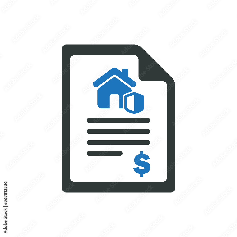 Obraz premium Vector illustration of real estate purchase agreement icon on white background