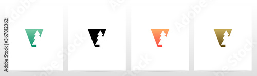 Pine Tree On Letter Logo Design V