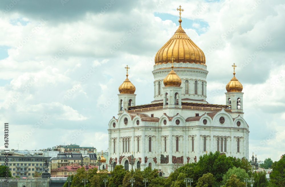 Cathedral of Christ the Savior in summer. Russia Moscow. July, 2020