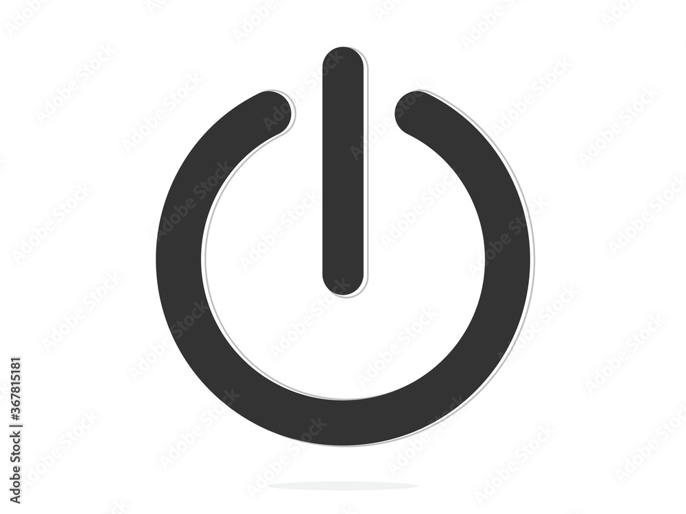 isolated thick grey power on or off sign computer shutdown or electric appliance icon flat vector design isolated thick grey power on or off sign computer shutdown or electric appliance icon flat vector design