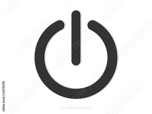 isolated thick grey power on or off sign computer shutdown or electric appliance icon flat vector design