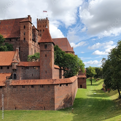 Walls of the Teutonic Castle in Malbork, Poland
