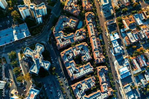 Aerial view of buildings on near Westwood  Los Angeles  CA