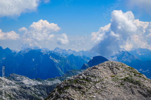 Julian Alps and Triglav National Park in Slovenia  defocused