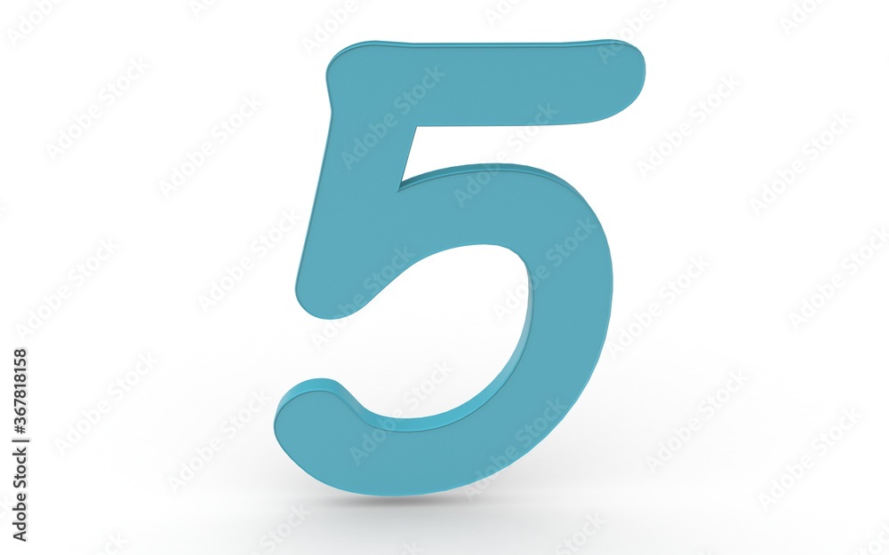 3D numeral five on white background 3D numeral five on white background
