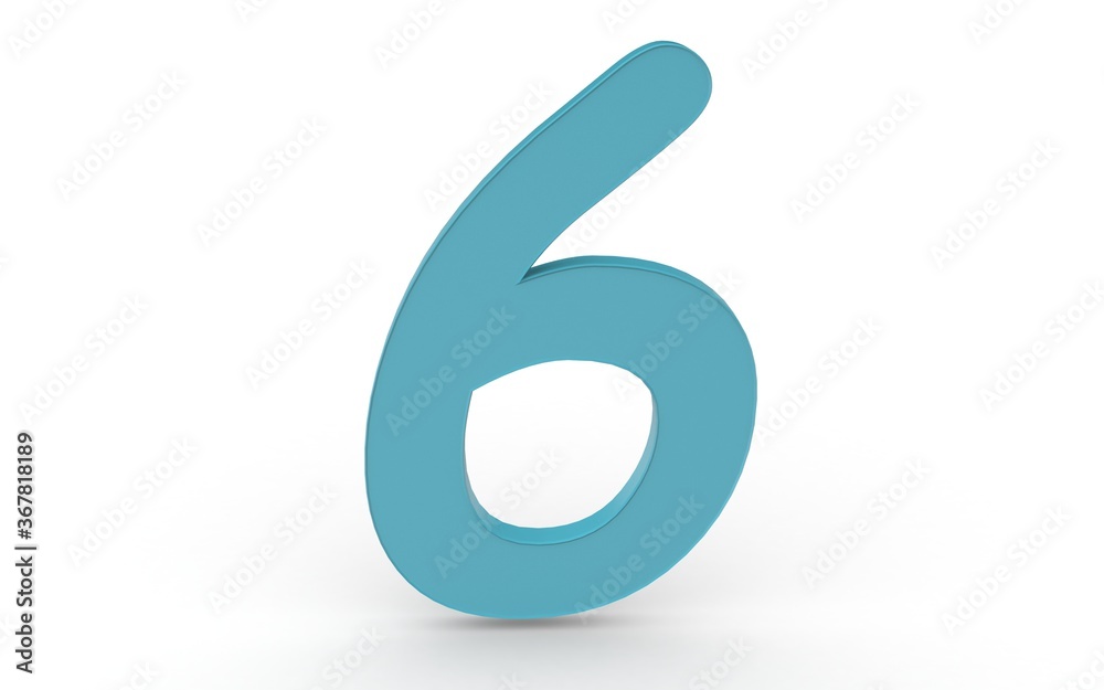 3D numeral six on white background 3D numeral six on white background