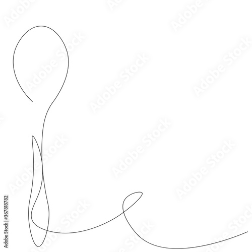 Spoon one line drawing. Vector illustration