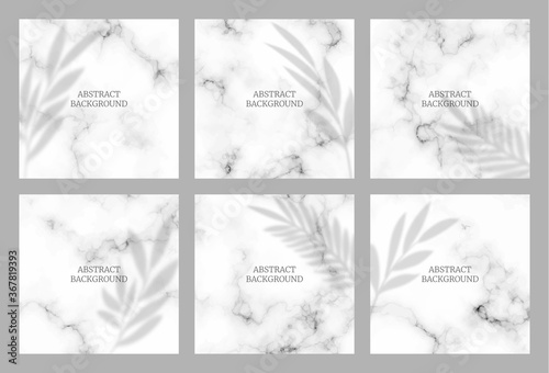 abstract background design for social media insta story feed post. marble texture with tropical leaf shadow overlay. copy space for text. instagram square flyer banner