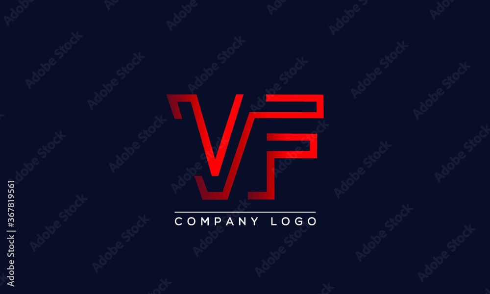 Abstract creative minimal unique alphabet letter icon logo VF Abstract creative minimal unique alphabet letter icon logo VF