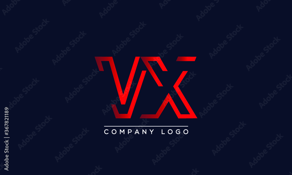 Abstract creative minimal unique alphabet letter icon logo VX Abstract creative minimal unique alphabet letter icon logo VX